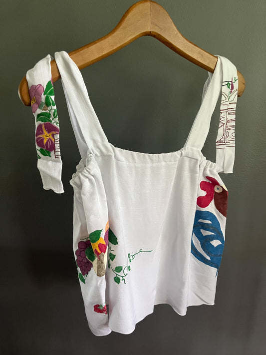 Hand Painted Rooster Betty Top