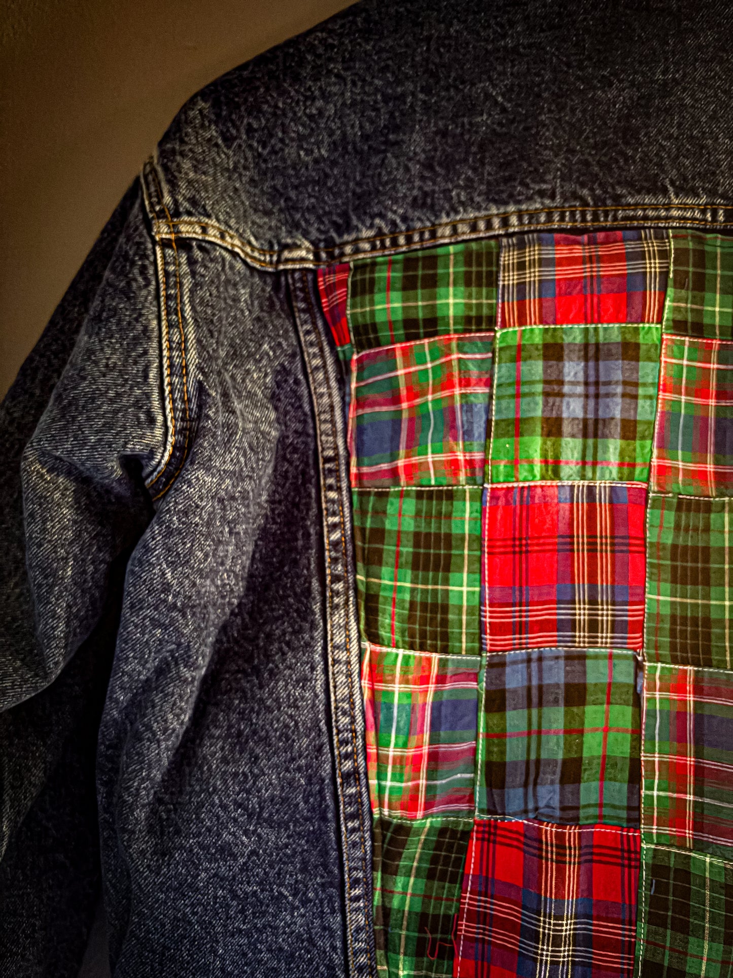 Lined Quilt Back Denim Jacket